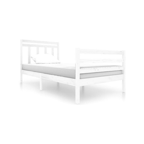 Rám postele bílý masivní dřevo 100 × 200 cm, 3100645 SHUMEE