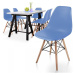 Miadomodo 80545 Miadomodo Sada 6 jídelních židlí s plastovým sedákem, modrá