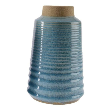 Váza kameninová úzká 26,5cm modrá mix barev tmavě modrá Kaemingk
