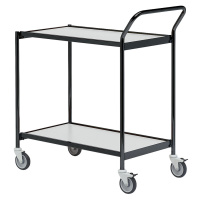 HelgeNyberg Stolový vozík, 2 etáže, d x š 1000 x 420 mm, černá / šedá, od 5 ks