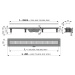 Alcadrain Podlahový žlab s okrajem pro perforovaný rošt APZ10-750M APZ10-750M