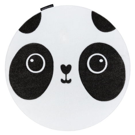 Dywany Łuszczów Dětský kusový koberec Petit Panda white kruh - 160x160 (průměr) kruh cm
