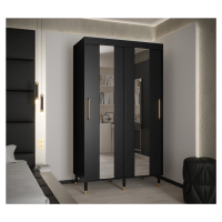 Šatní skříň Abi Calipso Pol Barva korpusu: Černá, Rozměry: 120 cm, Dveře: Černá + zrcadlo