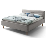 Šedá čalouněná dvoulůžková postel s úložným prostorem s roštem 180x200 cm Lotte - Meise Möbel