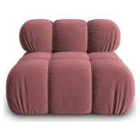 Růžový sametový modul pohovky (středový díl) Bellis – Micadoni Home