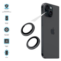 Ochranná skla čoček fotoaparátů FIXED Camera Glass pro Apple iPhone 15/15 Plus, space gray