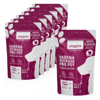 6+1 zdarma (7x 650g) Yoggies Vařená potrava pro psy – krůtí a králičí maso s dýňovými semínky