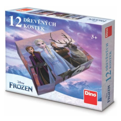 Dřevěné licenční kostky Frozen II - 12 kostek Dino