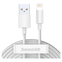 Kabel Baseus Simple Wisdom Data Cable Kit USB to Lightning 2.4A (2PCS/Set) 1.5m White (695315623