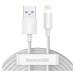 Kabel Baseus Simple Wisdom Data Cable Kit USB to Lightning 2.4A (2PCS/Set) 1.5m White (695315623