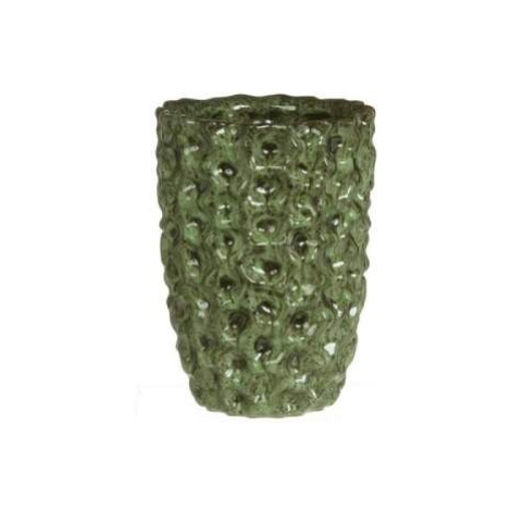 Váza válec keramika glazovaná zelená 20cm
