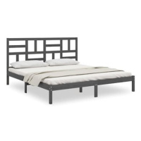 Rám postele šedý masivní dřevo 200 × 200 cm, 3105972