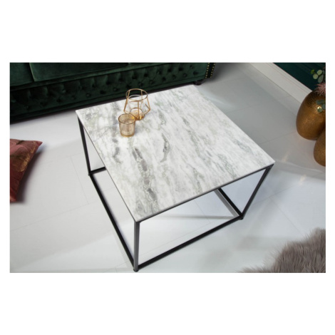 Estila Art-deco stylový konferenční stolek Elements Blanc z leštěného mramoru 50cm
