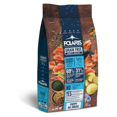 Polaris bezobilné granule s čerstvým masem Junior s lososem a krůtím 12 kg Polaris Pet