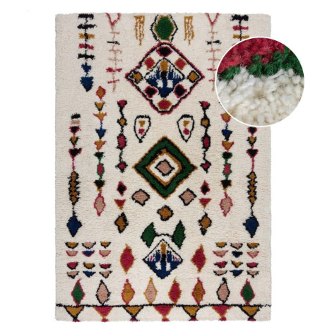 Krémový ručně tkaný vlněný koberec 200x290 cm Moroccan Fes – Flair Rugs