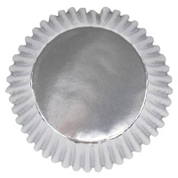 Stříbrné metalické košičky na cupcake, 30ks - PME