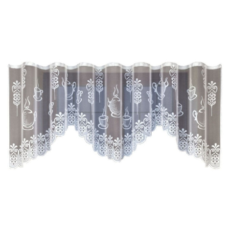 Dekorační žakárová záclona s řasící páskou SANDY 90 bílá 300x90 cm MyBestHome MyBestHome PRO