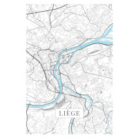 Mapa Liege white, (26.7 x 40 cm)