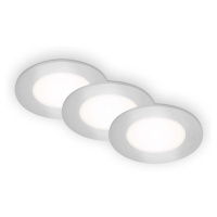 BRILONER LED vestavná svítidla 3ks sada, pr.8,6 cm, 3x LED, 3 W, 350 lm, matný chrom BRI 7125-43