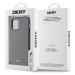 Zadní kryt DKNY PU Leather Silver Metal Logo Magsafe pro Apple iPhone 12/12 Pro, šedá