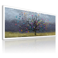 Obraz na plátně COLORED TREE B různé rozměry Ludesign ludesign obrazy: 100x40 cm