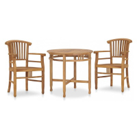 Zahradní jídelní set 3 ks teak Dekorhome