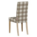 Dekoria Potah na židli IKEA  Harry, krátký, béžovo-hnědá kostka velká, židle Harry, Quadro, 136-