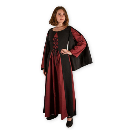 Středověké šaty Judit - červeno-černé, velikost L