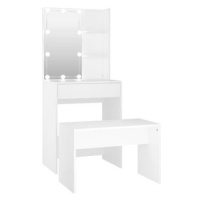 Shumee Toaletní stolek sada s LED bílý kompozitní dřevo