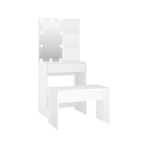 Shumee Toaletní stolek sada s LED bílý kompozitní dřevo