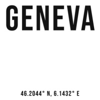 Ilustrace Geneva simple coordinates, Finlay & Noa, 30x40 cm