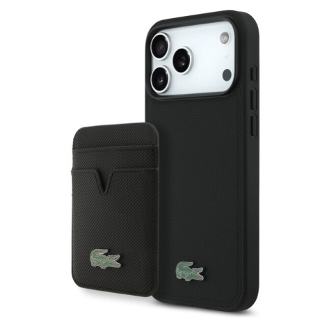 Lacoste Iconic Petit Pique MagSafe kryt + peněženka iPhone 17 Pro Max černý
