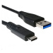 C-TECH kabel USB 3.0 AM na USB-C kabel (AM/CM), 2m, černý