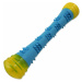 Hračka Dog Fantasy palička kouzelná svítící, pískací modro-žlutá 6x6x32cm