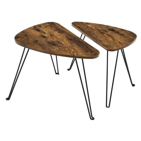 Designové konferenční stolky TAYLOR sada 2 ks, rustikálně hnědé