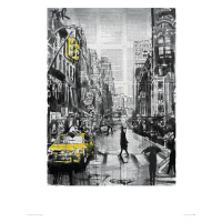 Umělecký tisk Loui Jover - Brooklyn Cab, 60 × 80 cm