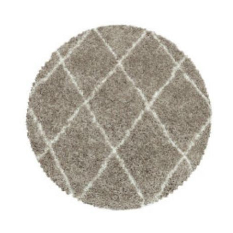 Kusový koberec Alvor Shaggy 3401 beige kruh FOR LIVING