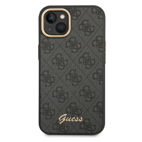 Guess GUHCP14SHG4SHK hard silikonové pouzdro iPhone 14 6.1" black 4G Vintage Gold Logo