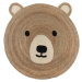 Flair Rugs koberce Dětský koberec Jute Kids Bear Natural - 100x100 (průměr) kruh cm