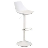 Bílé barové židle s nastavitelnou výškou z imitace kůže v sadě 2 ks (výška sedáku 56,5 cm) – Cas