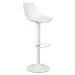 Bílé barové židle s nastavitelnou výškou z imitace kůže v sadě 2 ks (výška sedáku 56,5 cm) – Cas