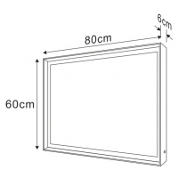 SAPHO SORT zrcadlo s LED osvětlením 60x80cm, senzor, 2700-6500K, černá mat ST080S