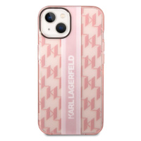 Pouzdro Karl Lagerfeld Monogram Vertical Stripe iPhone 14 Plus růžové