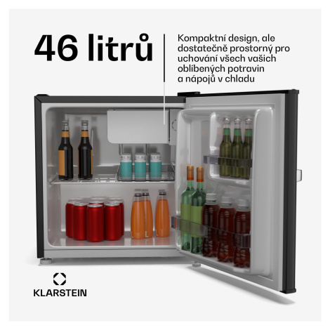Klarstein Mini lednička Irene, Retro, 46 l, 37 dB tichý provoz, EEK D, 0-10 °C