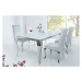 LuxD Jídelní stůl Rococo 180 cm bílá / stříbrná