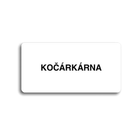 Accept Piktogram "KOČÁRKÁRNA" (160 × 80 mm) (bílá tabulka - černý tisk bez rámečku)