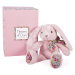 Plyšový zajíček Bunny Tender Pink Copain Calin Histoire d’ Ours růžový 25 cm v dárkovém balení o