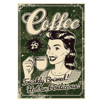 Ilustrace Vintage Screen Printed Coffee Poster, bortonia, 30 × 40 cm