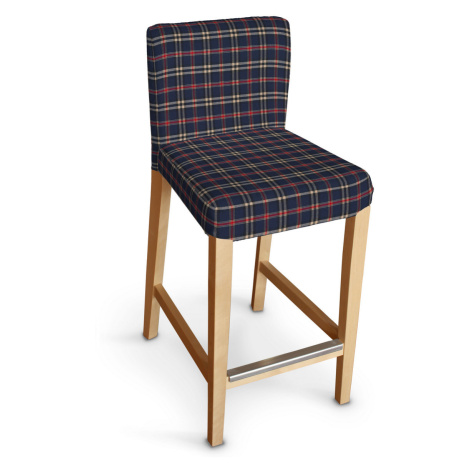 Dekoria Potah na barovou židli Hendriksdal , krátký, kostka modro-červená, potah na židli Hendri