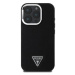 Guess PU Grained Triangle Logo Zadní Kryt pro iPhone 16 Pro Black